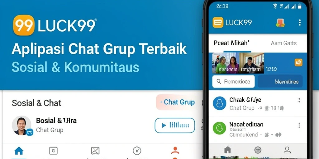 Tampilan antarmuka utama aplikasi Chat Grup 99LUCK99 yang user-friendly.