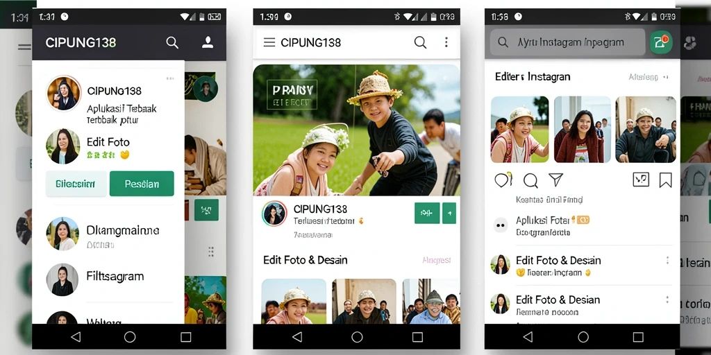Antarmuka pengguna CIPUNG138 menampilkan berbagai filter Instagram yang menarik.