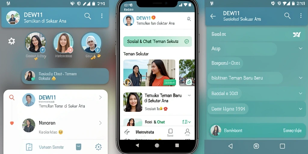 Tampilan antarmuka DEWI11 yang memudahkan pencarian teman baru.