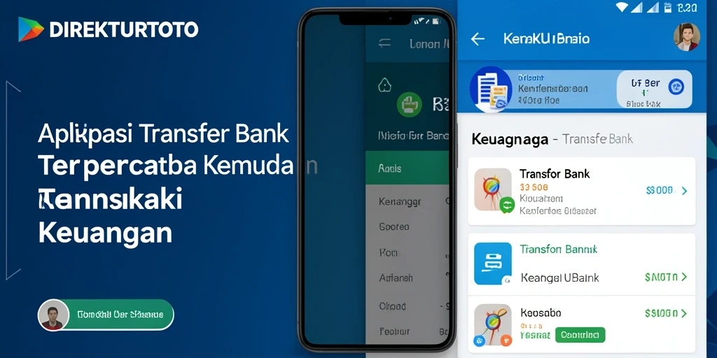 Screenshot antarmuka aplikasi DIREKTURTOTO untuk transaksi Transfer Bank yang mudah dan cepat.