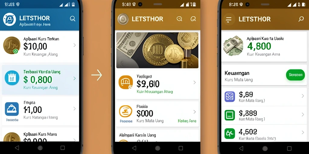 Antarmuka dan fitur utama LETSTHOR untuk manajemen kurs mata uang.