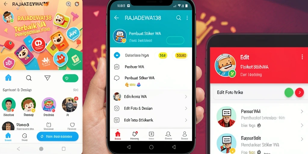 Antarmuka utama RAJADEWA138 untuk pembuatan stiker WA yang intuitif.