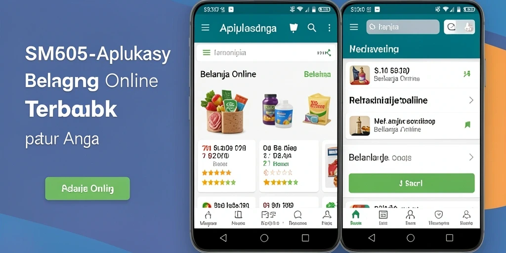 Tampilan antarmuka aplikasi SM605 yang intuitif untuk Belanja Online.