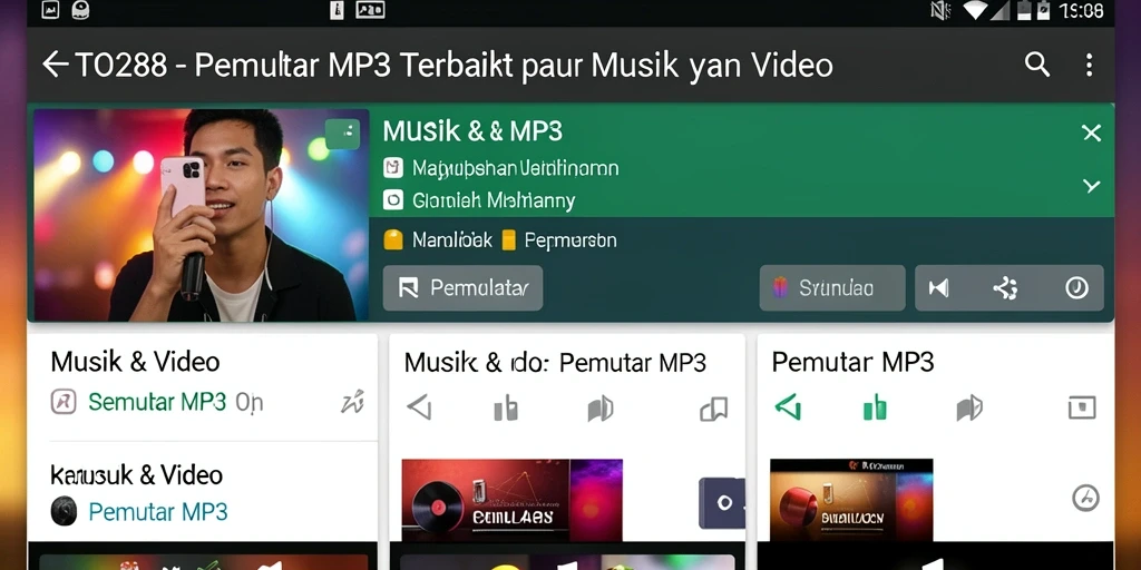 Antarmuka TO288 saat memutar lagu dengan kualitas suara terbaik.