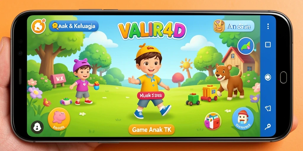 Antarmuka VALIR4D yang cerah dan menarik untuk anak-anak.