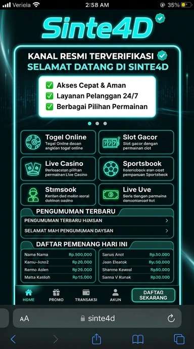 Halaman Resmi Sinte4D untuk Pengguna Android Indonesia